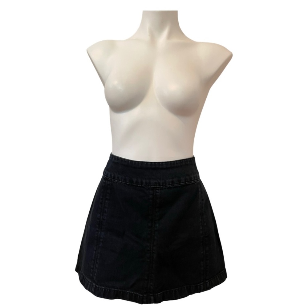Black mini Free People denim skirt